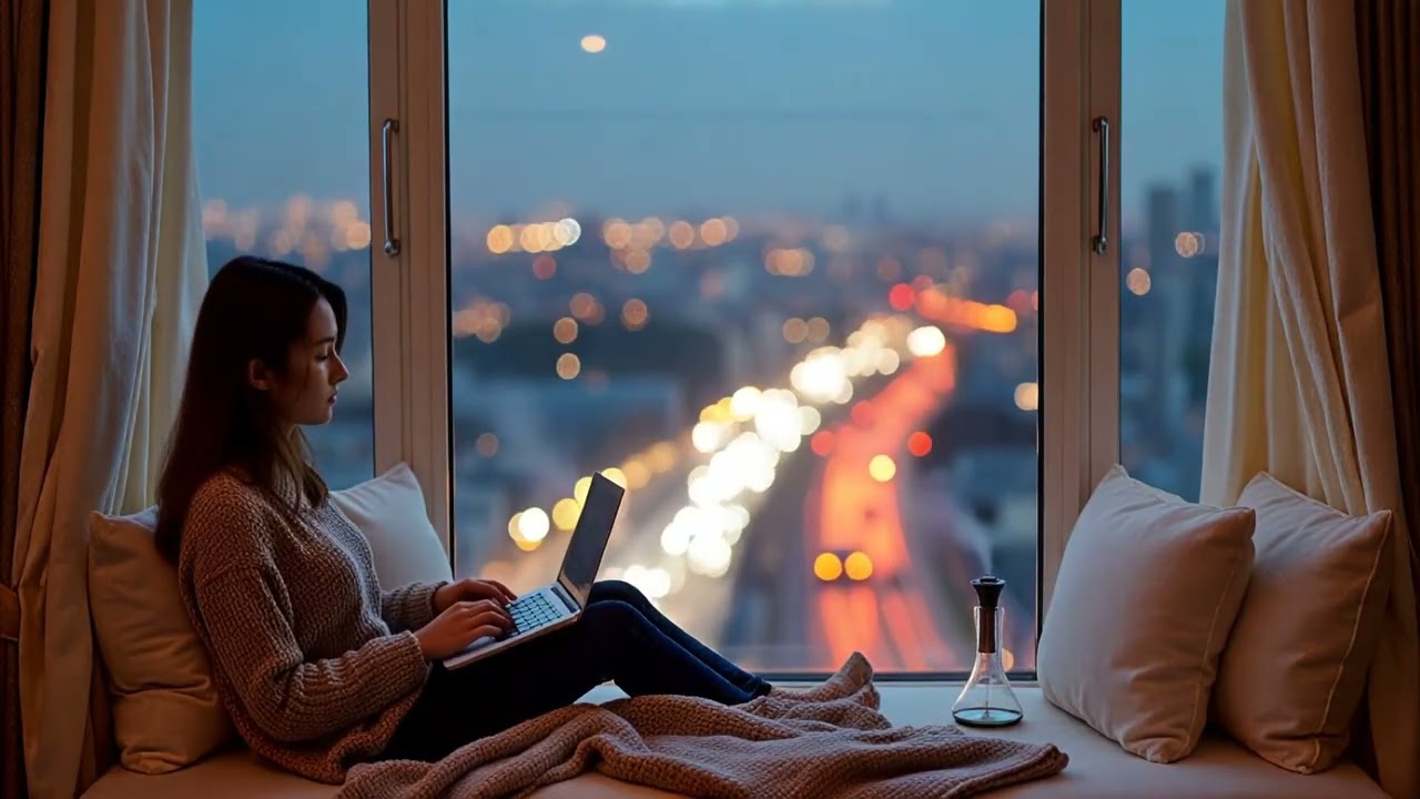 Cityscape Window Nook | Cozy Work Session with a View Lofi Music