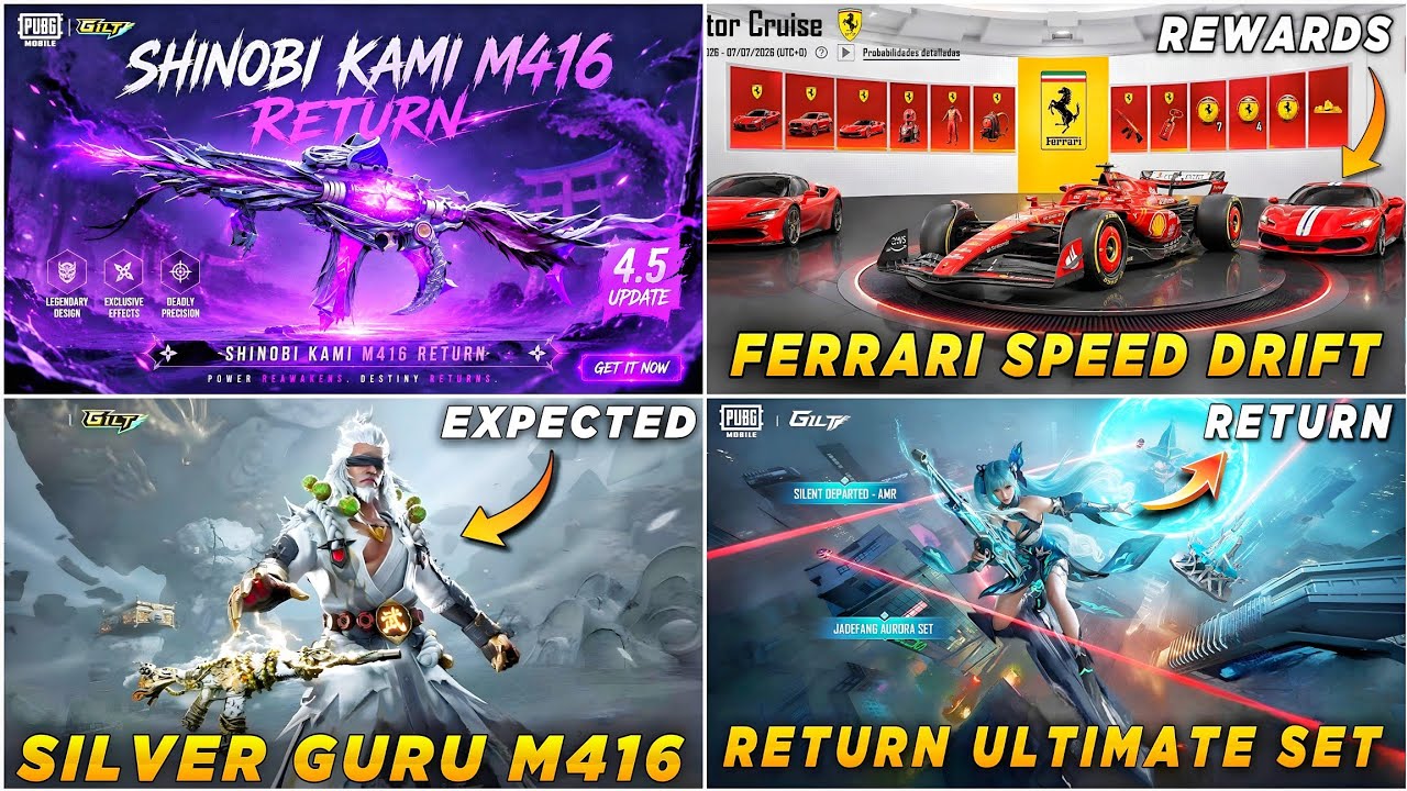 🔴 SHINOBI KAMI M416 RETURN CONFIRM ✅ FERRARI SPEED DRIFT 🔥 SILVER GURU M416 🤩 RETURN ULTIMATE SET 🤯