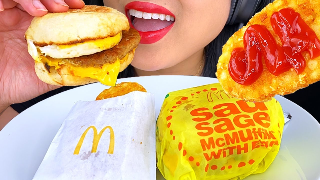 ASMR HASHBROWN & McMuffin MCDONALD'S BREAKFAST 먹방 MUKBANG Eating Sounds (NO TALKING)