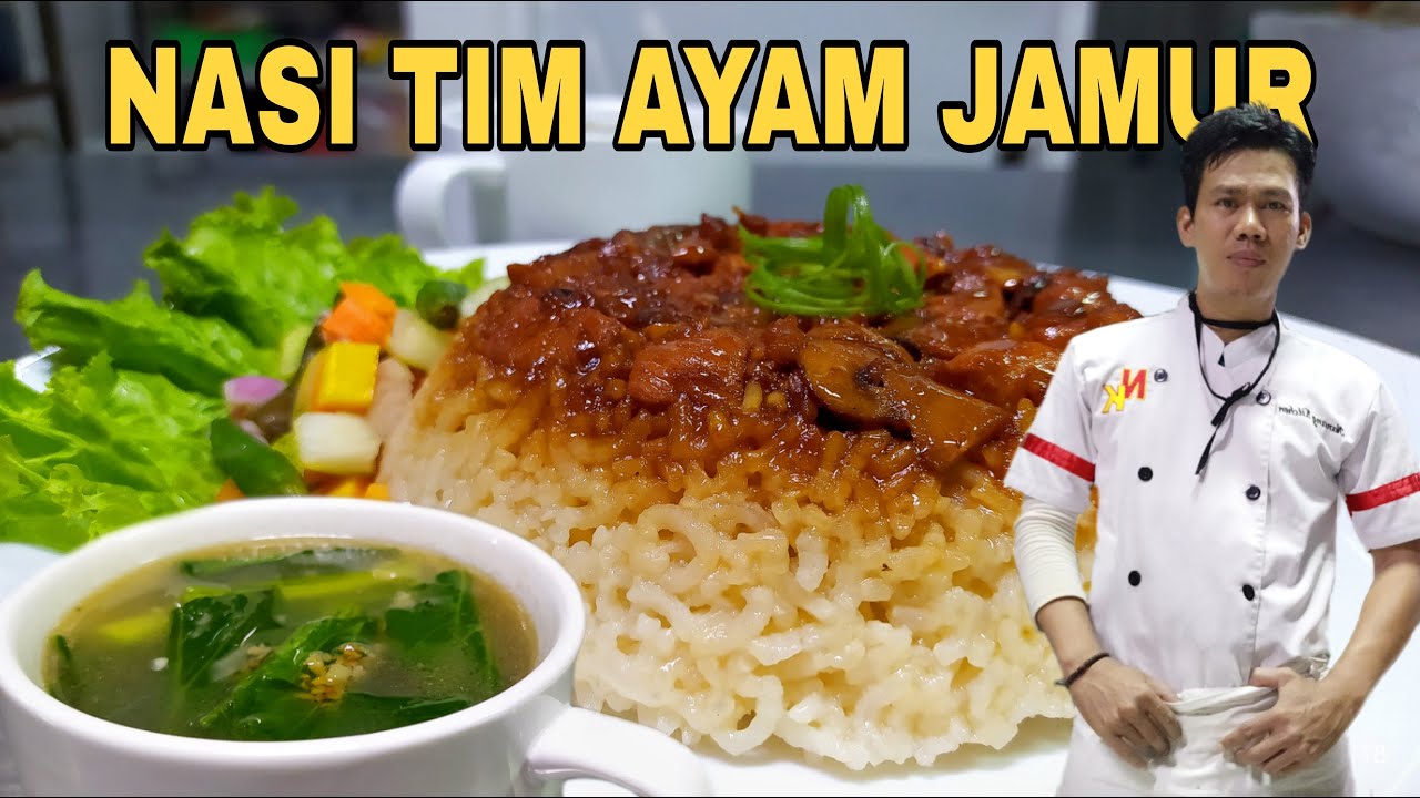 Nasi tim ayam jamur, resep jadul | style chinese food || ala nanang kitchen