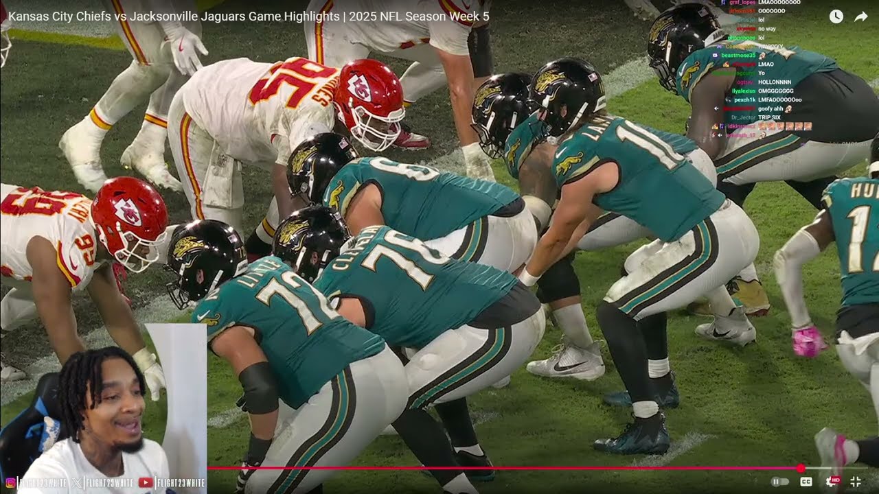 FlightReacts To Chiefs vs Jacksonville Jaguars Game Highlights | 2025 NFL Season Week 5!