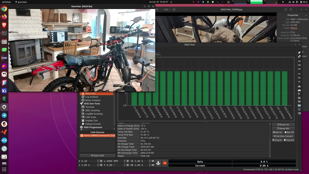 Демонстрация настройки TS125 VESC Labs