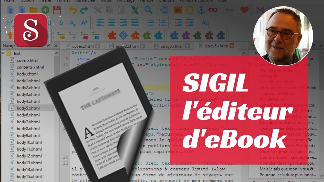 Présentation de SIGIL, l'éditeur d'eBooks
