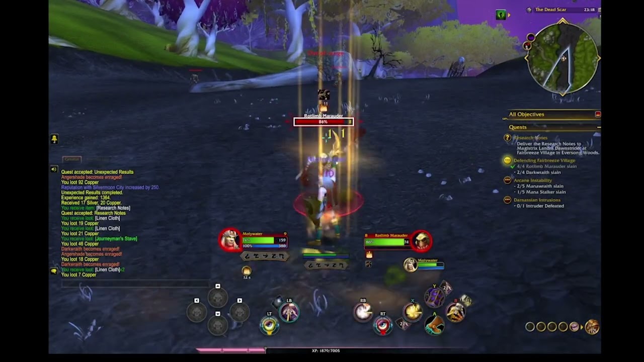 WoW gameplay with controller - Ret Paladin Level 1-9 (part 3/3) [no commentary]