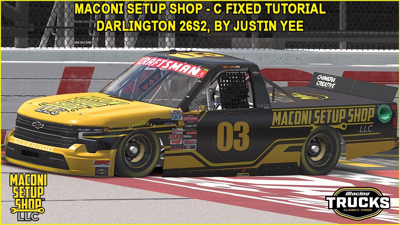 Руководство по квалификации и гонке 26S2 на трассе Darlington в iRacing Maconi C-Fixed Trucks