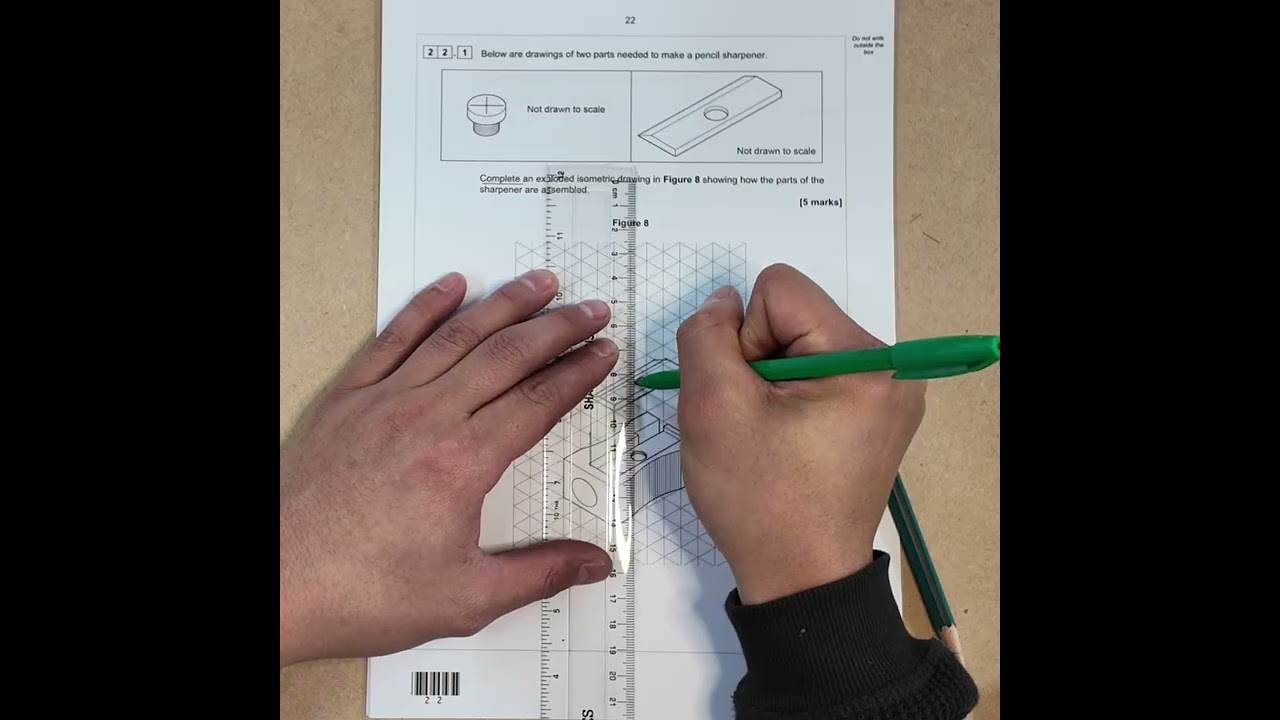AQA GCSE Design and Technology Exam paper 2022 Drawing Question