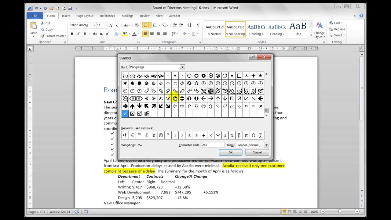 Microsoft Word 2010 - Lists and Bullets