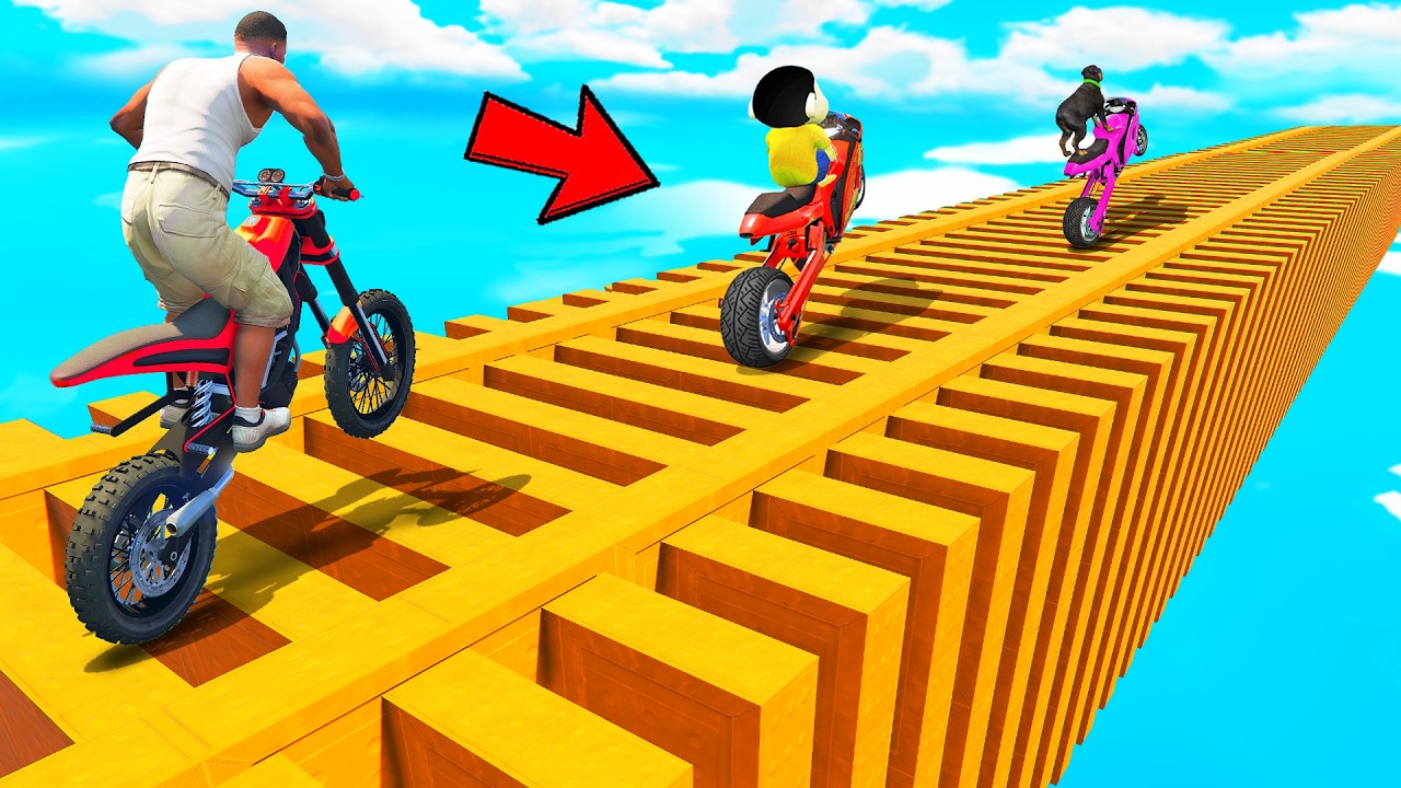 SHINCHAN AND FRANKLIN TRIED THE IMPOSSIBLE SPIRAL SPEED BOOSTER TRACK PARKOUR CHALLENGE GTA 5