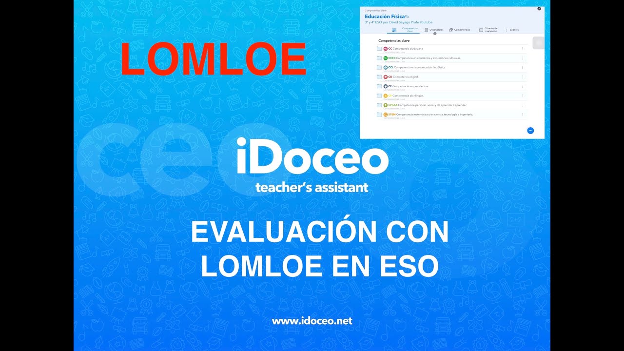Evaluación en LOMLOE para Educación Secundaria y Bachillerato. iDoceo tutoriales.