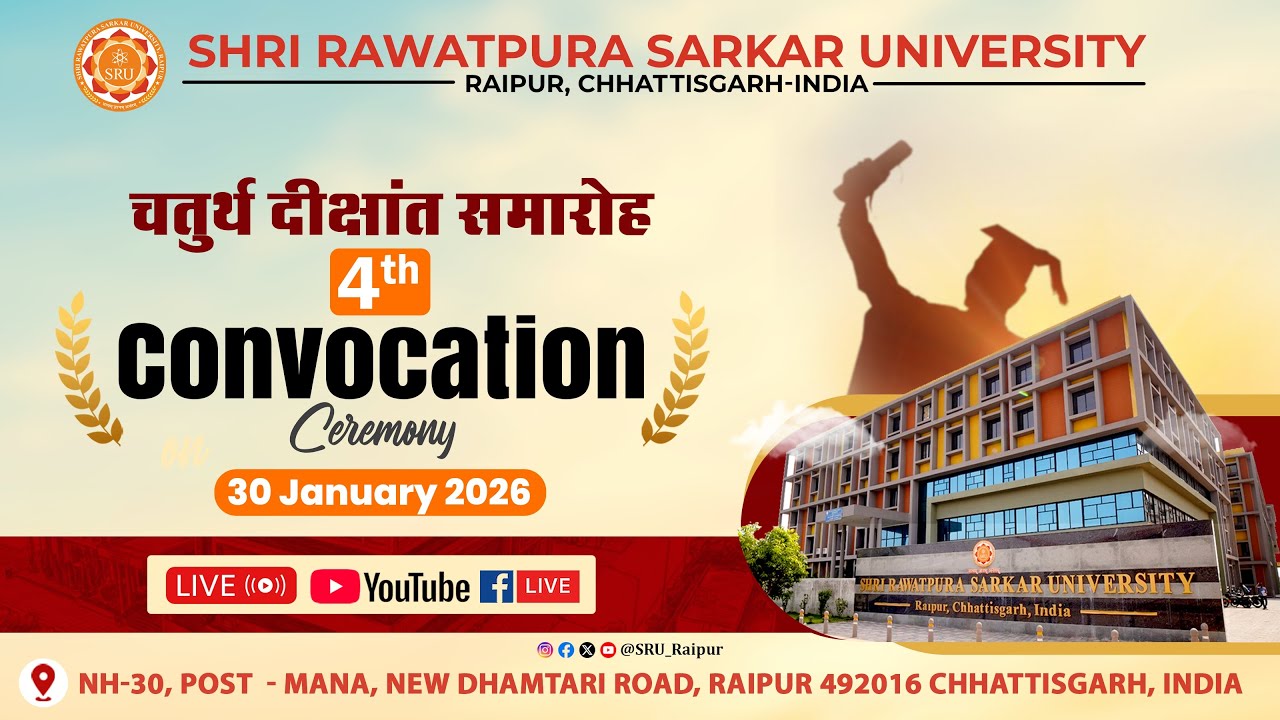 SRU’s  4th Convocation Ceremony 2026 | Graduation Ceremony LIVE | SRU Raipur