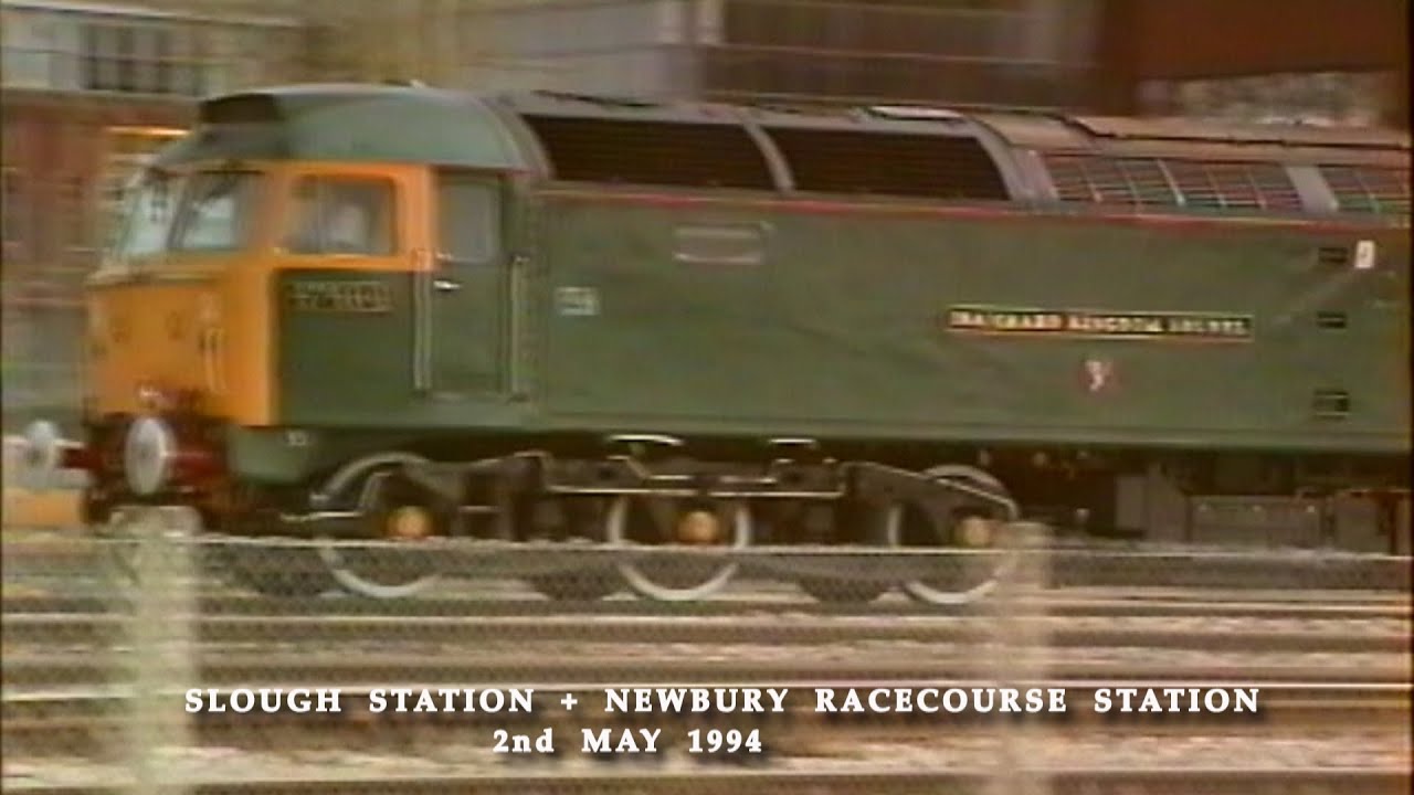 BR in the 1990s Slough Station & Newbury Racecourse Station on 2nd May 1994