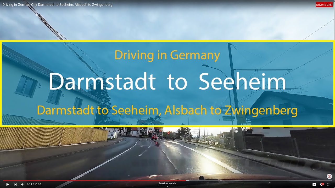 Driving in German City Darmstadt to Seeheim, Alsbach to Zwingenberg #vlog #travel #viral #top10