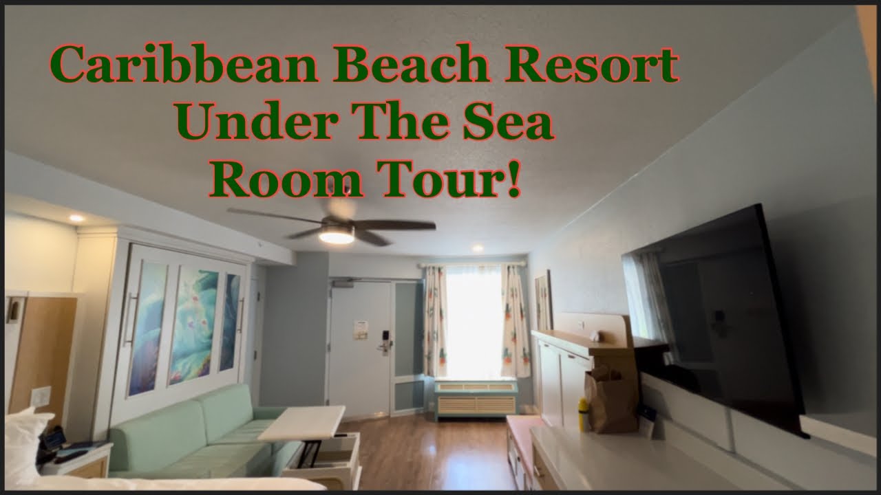 Disney Caribbean Beach Resort, ‘Under the Sea’ themed room tour. Trinidad Neighborhood!