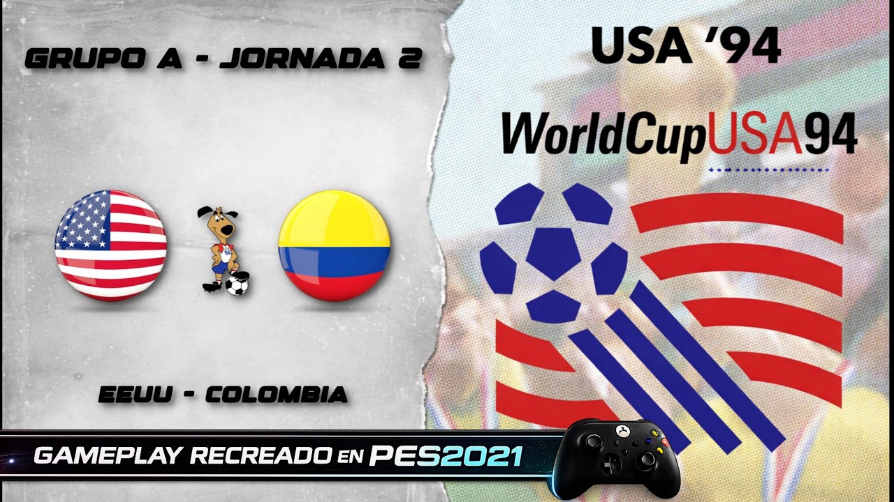PES2021 - MUNDIAL USA 94 | Grupo A Jornada 2 | 🇺🇸 Estados Unidos 🆚 🇨🇴 Colombia | FUMA