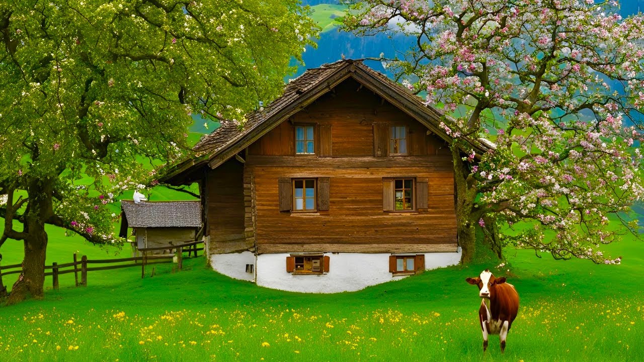 Мирная прогулка в швейцарской деревне Изельтвальд, Швейцария 🇨🇭Swiss Mountain View