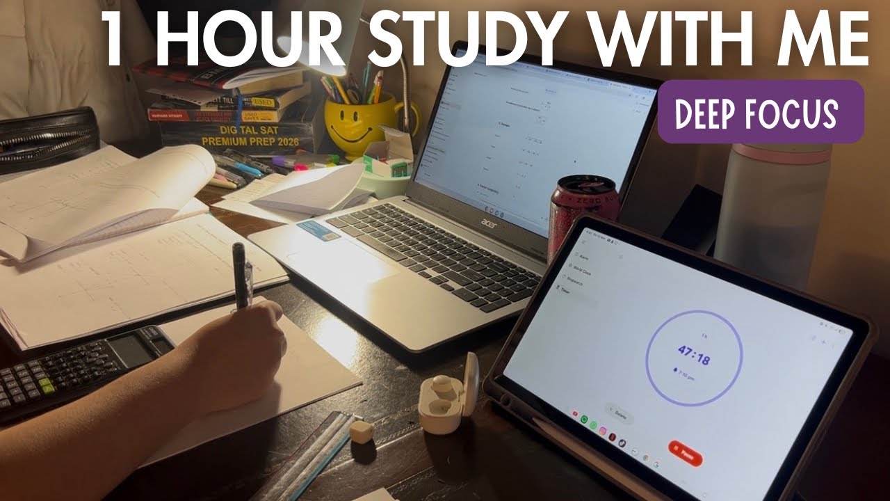 1 Hour Study With Me | Real Time | Background Noise | No music | Deep Focus