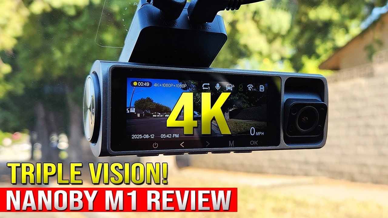 4K Nanoby M1 Triple Dash Cam Review & Driving Video