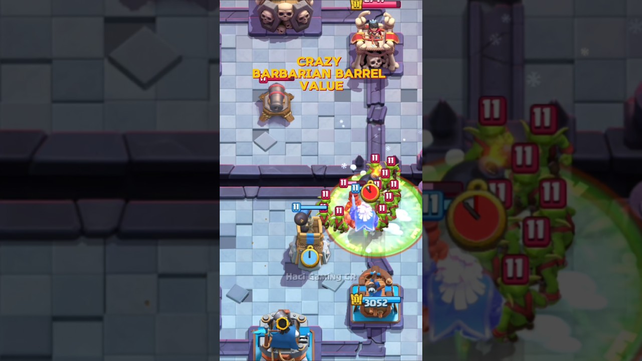 Crazy Barbarian Barrel Value #clashroyale