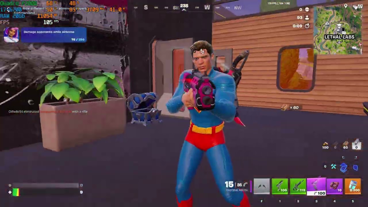 i7-6700 with Quadro P2000 5Gb Fortnite 1080p Performance (High Textures) gameplay FPS test benchmark