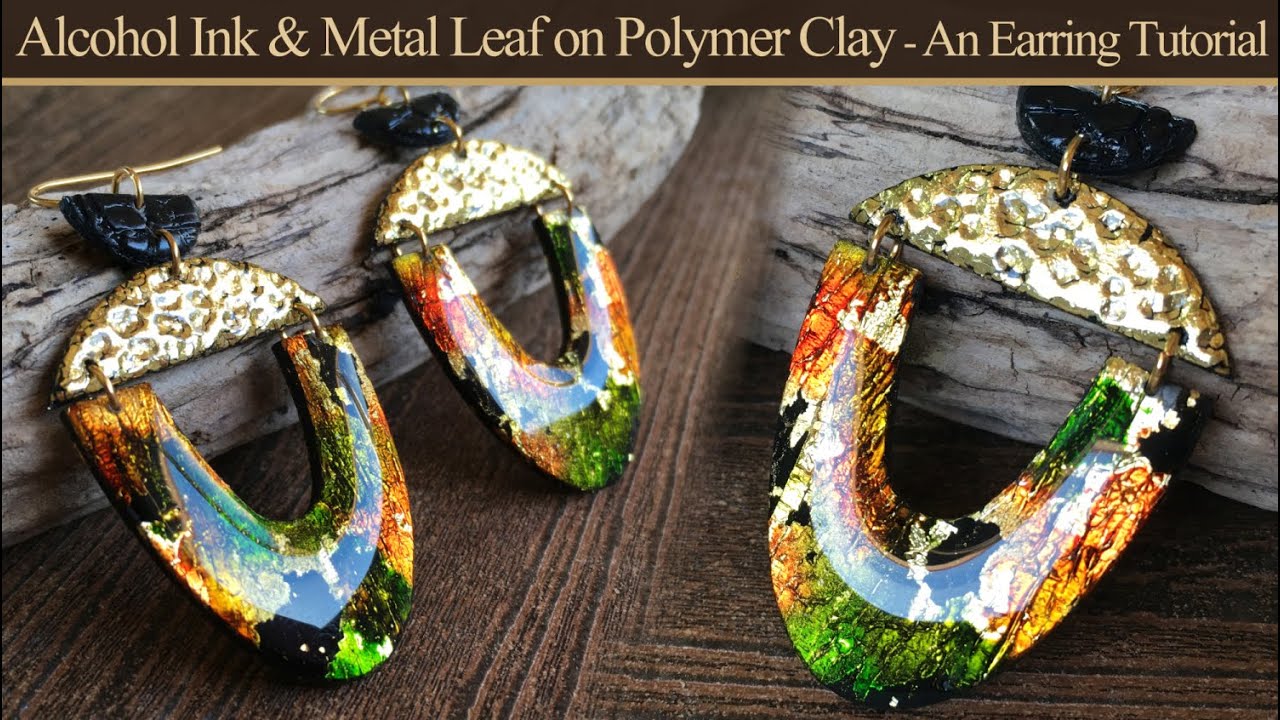 This is the Best Way to use Alcohol Ink on Polymer Clay - Mixed Polymer Clay Slab Earring Tutorial