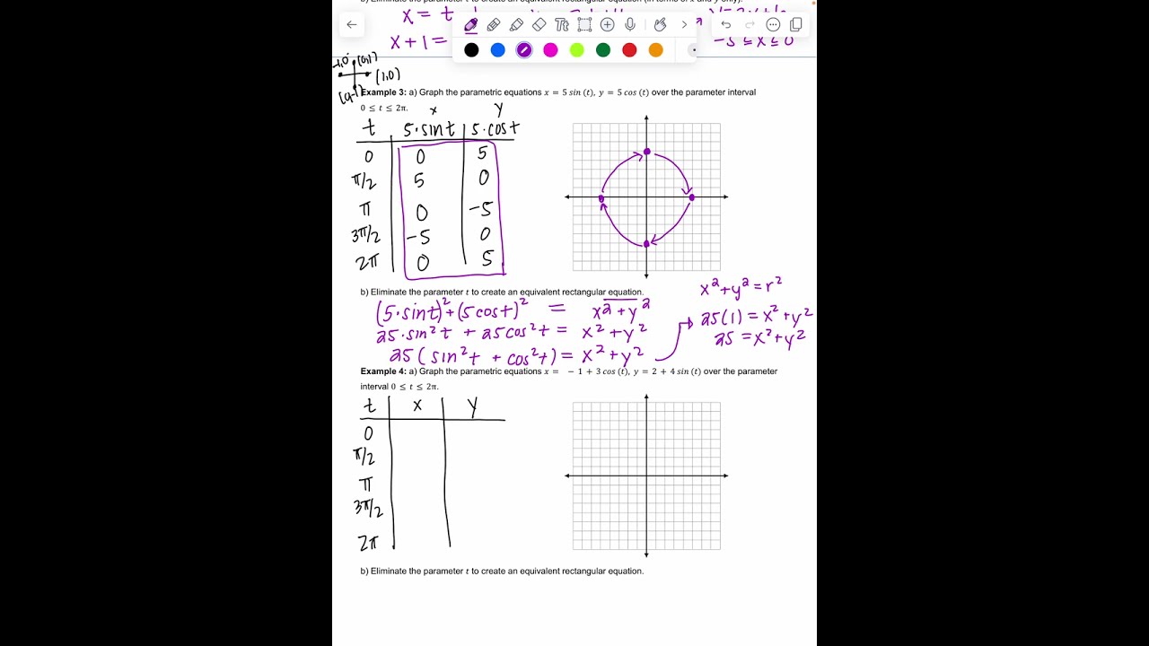 6.3 Parametric equation notes