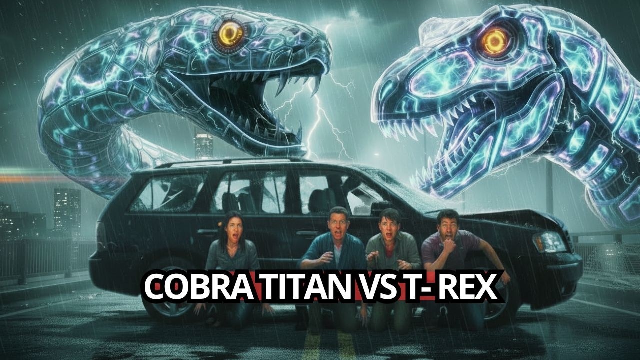 COBRA TITAN VS T REX: Tourists Trapped Between Fighting Dinosaurs and Massive Serpent