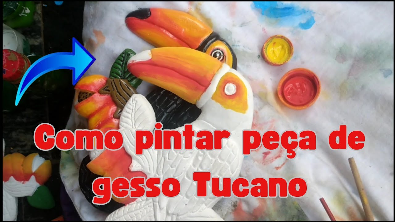 CURSO,DE PINTURA COM GESSO, TUCANO PASSO A PASSO#artesanatos #artesão #artesanato