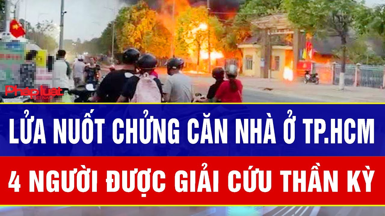 TPHCM: Cảnh sát và xe chữa cháy vây kín căn nhà, giải cứu 4 người ngoạn mục