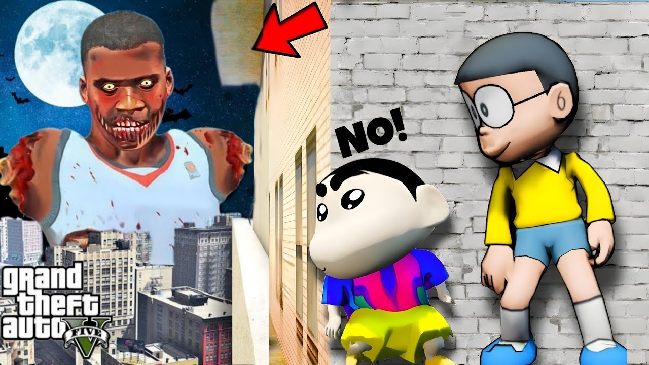GTA5: Shinchan & Nobita Play MazeBank with Fire Ramp Challenge to Save Franklin life
