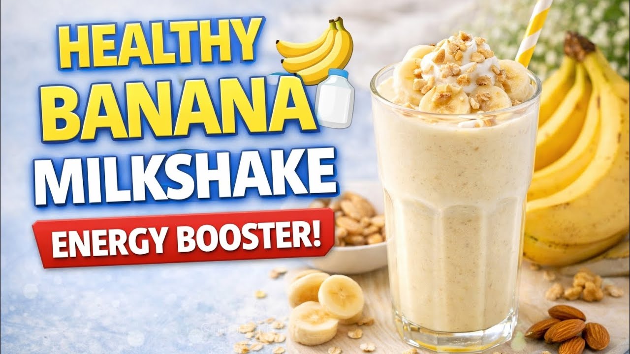 “Boost your energy the natural way! Healthy banana milkshake for strength & stamina.”