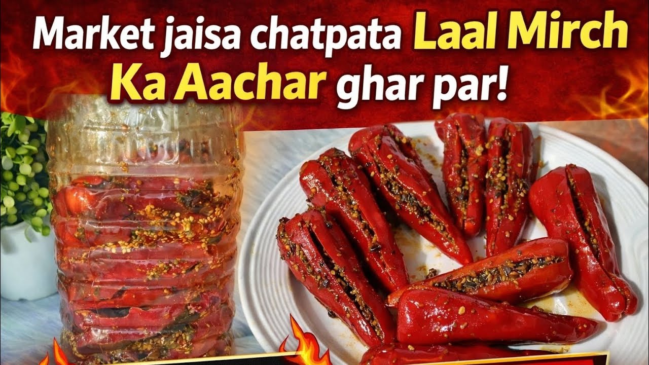 मोटी लाल मिर्च का भरवां बनारसी अचार |Stuffed Red Chilli Pickle | Lal Mirch ka Achaar
