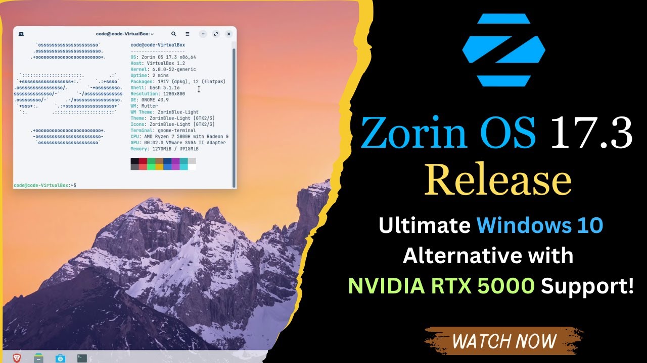 Выпуск Zorin OS 17.3: лучшая альтернатива Windows 10 с поддержкой NVIDIA RTX 5000!
