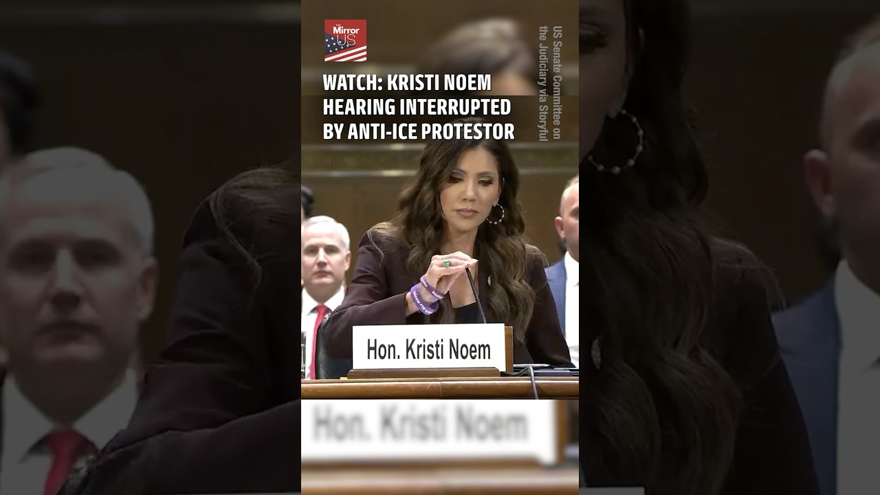 Kristi Noem Hearing Crashed by Anti-ICE Protest #ICE #kristinoem #politics #news