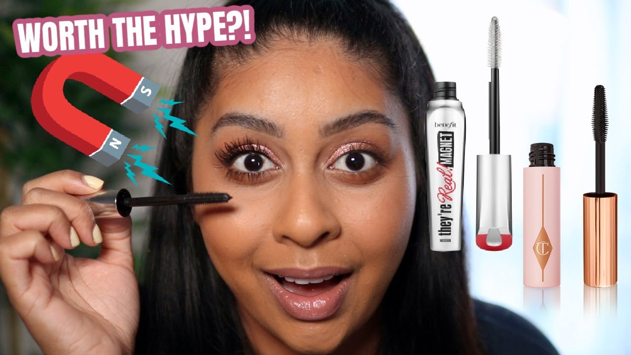 MASCARA SHOWDOWN! BENEFIT THEY'RE REAL MAGNET vs CHARLOTTE TILBURY PILLOW TALK | 9HR WEAR TEST