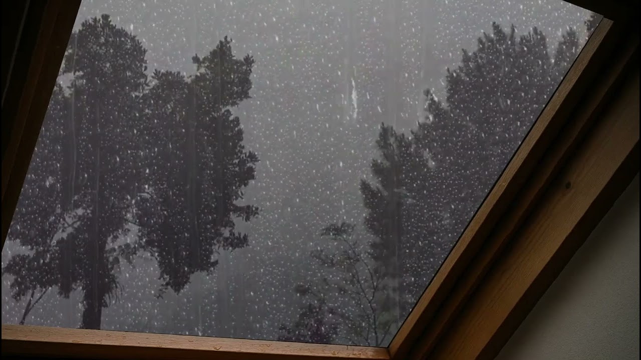 Rain on a Skylight Window 🌧️ | Deep Sleep & Relaxation Ambience