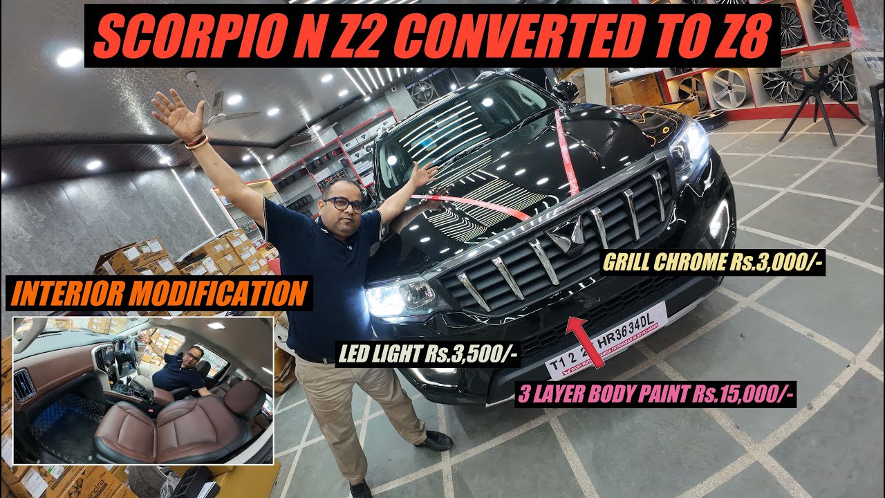 PRICES के साथ 💲 SCORPIO N Z2 CONVERTED TO Z8 😱 | MAHINDRA GENUINE ACCESSORIES पर भारी DISCOUNTS