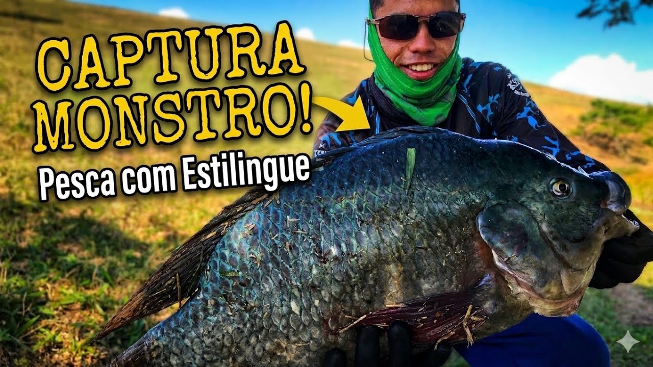 A GIGANTE, Pesca Com Estilingue… TILÁPIA de 61 centímetros… pescaria
