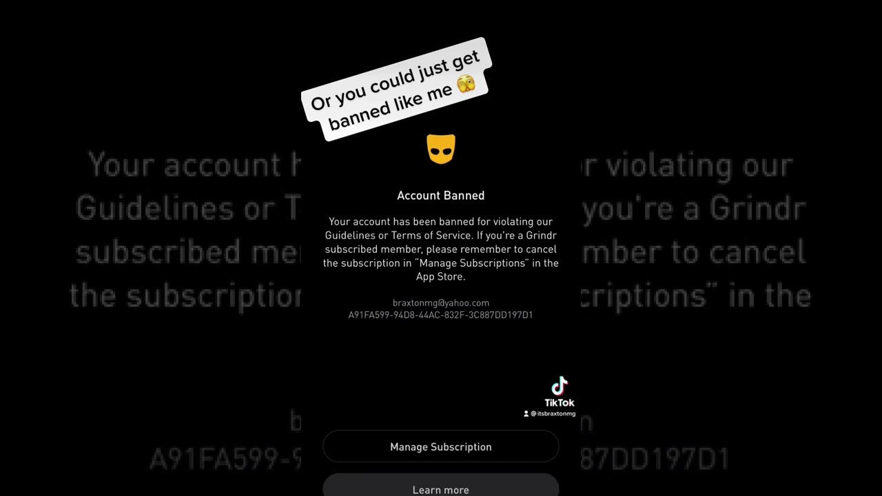 Banned from grindr
