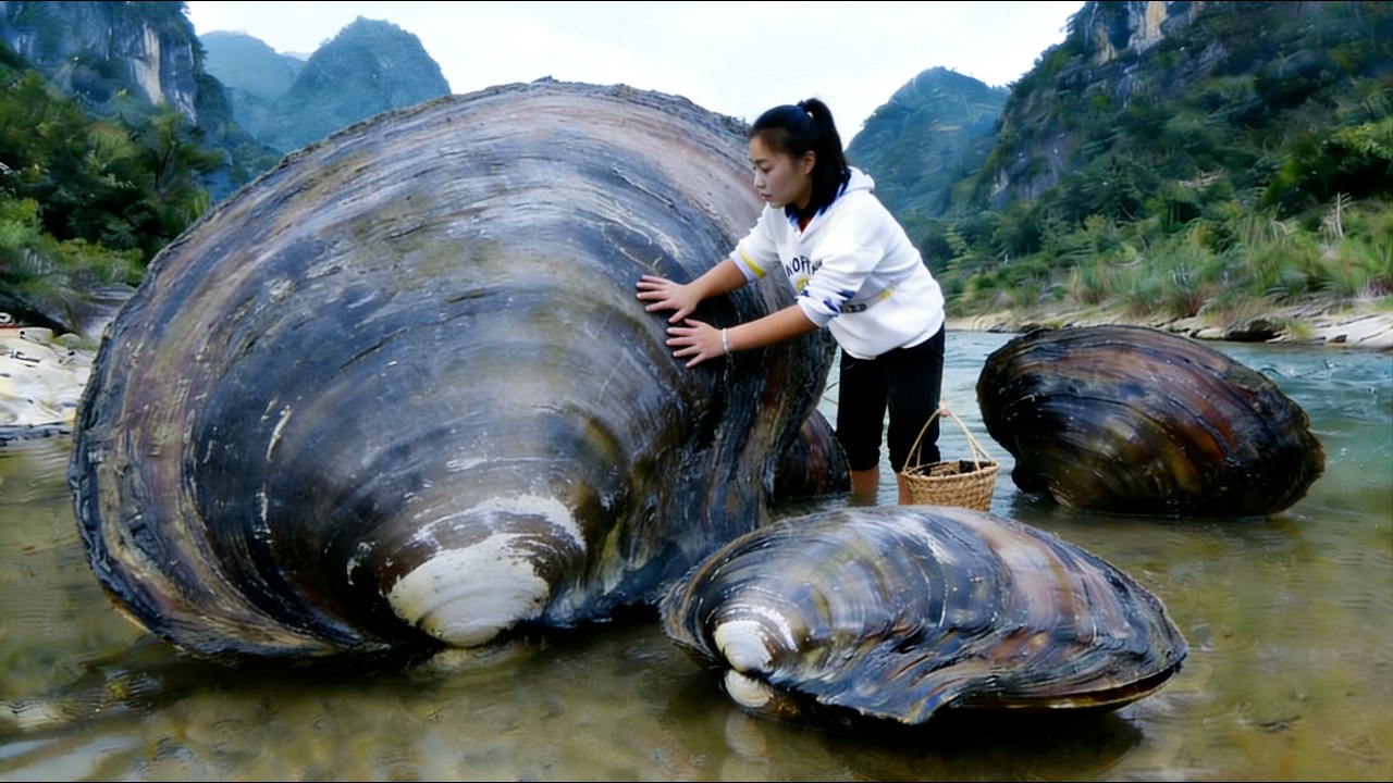 When a girl encounters a group of giant clams, is it a surprise or a shock