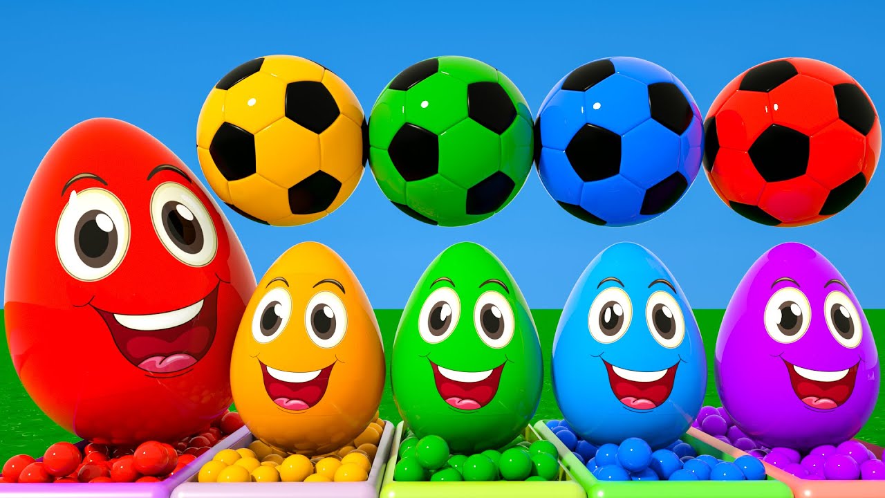 Du Explores Colorful Surprise Eggs | Wheels On the Bus song | Baby Nursery Rhymes & Kids Songs