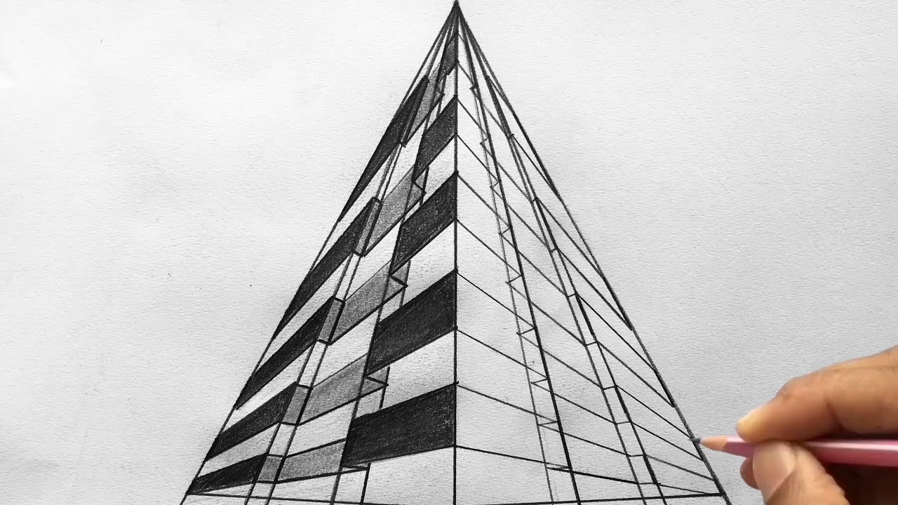 How to Draw using 3-Point Perspective: Draw a Building Step by Steps