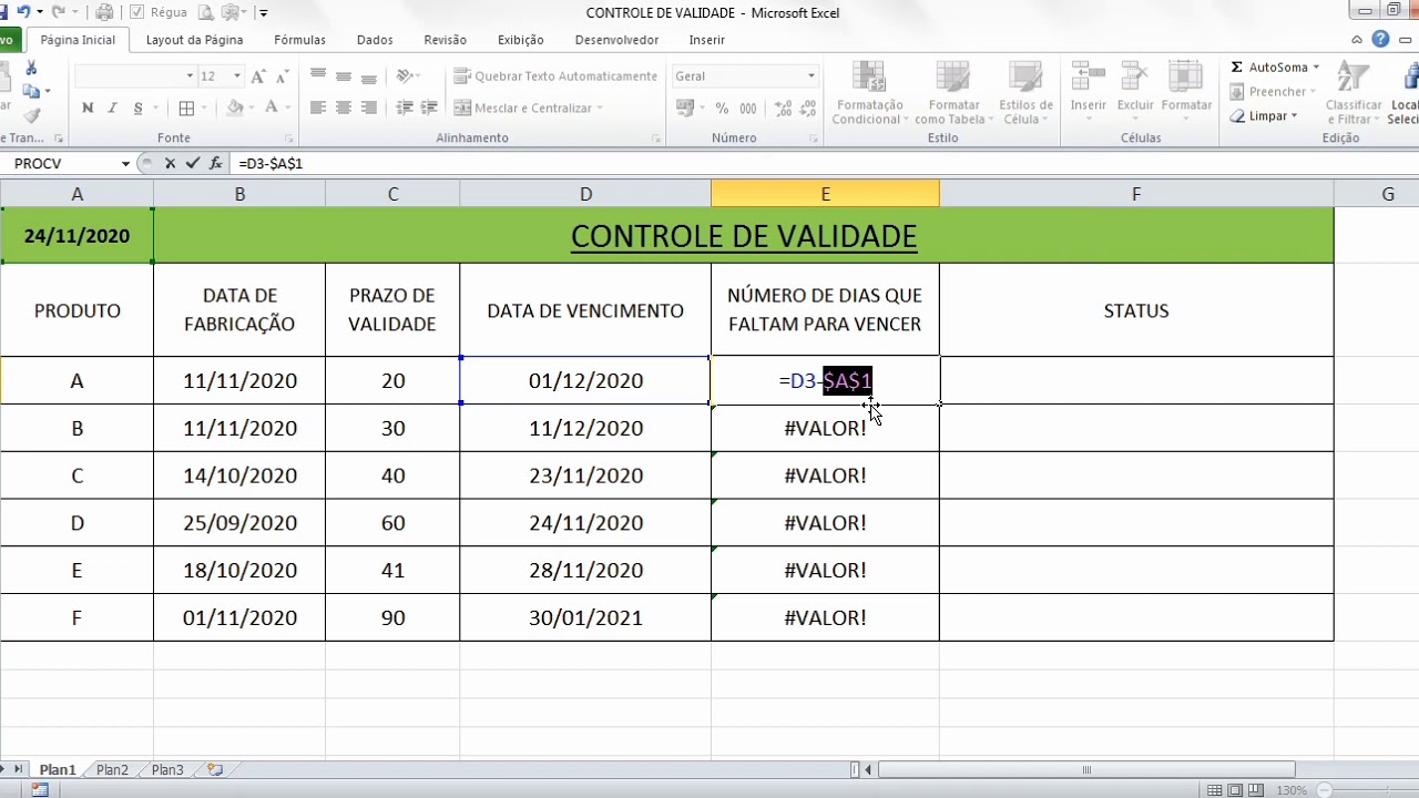 CONTROLE DE VALIDADE