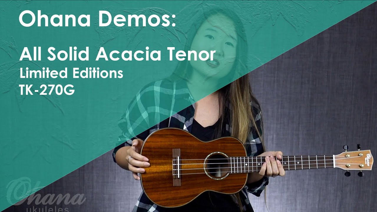 Lise Lee Demos the Ohana TK-270G Limited Editions All Solid Acacia Tenor Ukulele