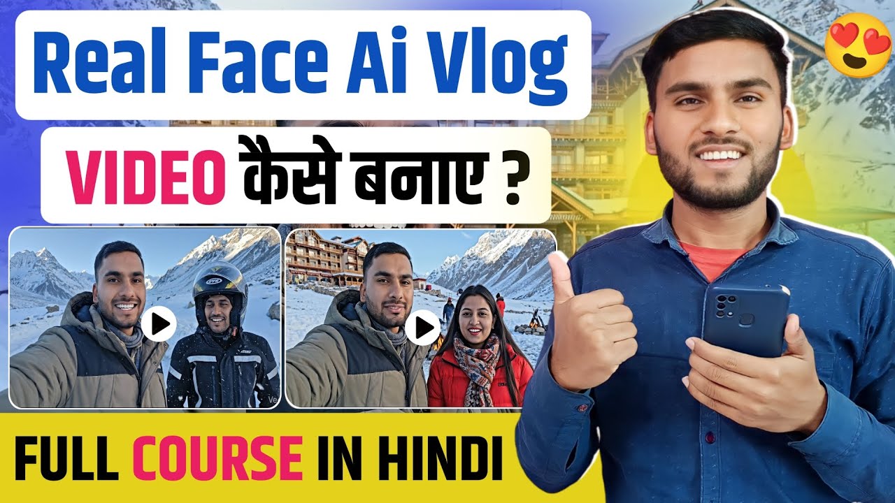 💥 अपना Real Face AI Vlog Video कैसे बनाएं 🤯 | Realistic AI Vlog Video Tutorial in Hindi 😱 | 2026
