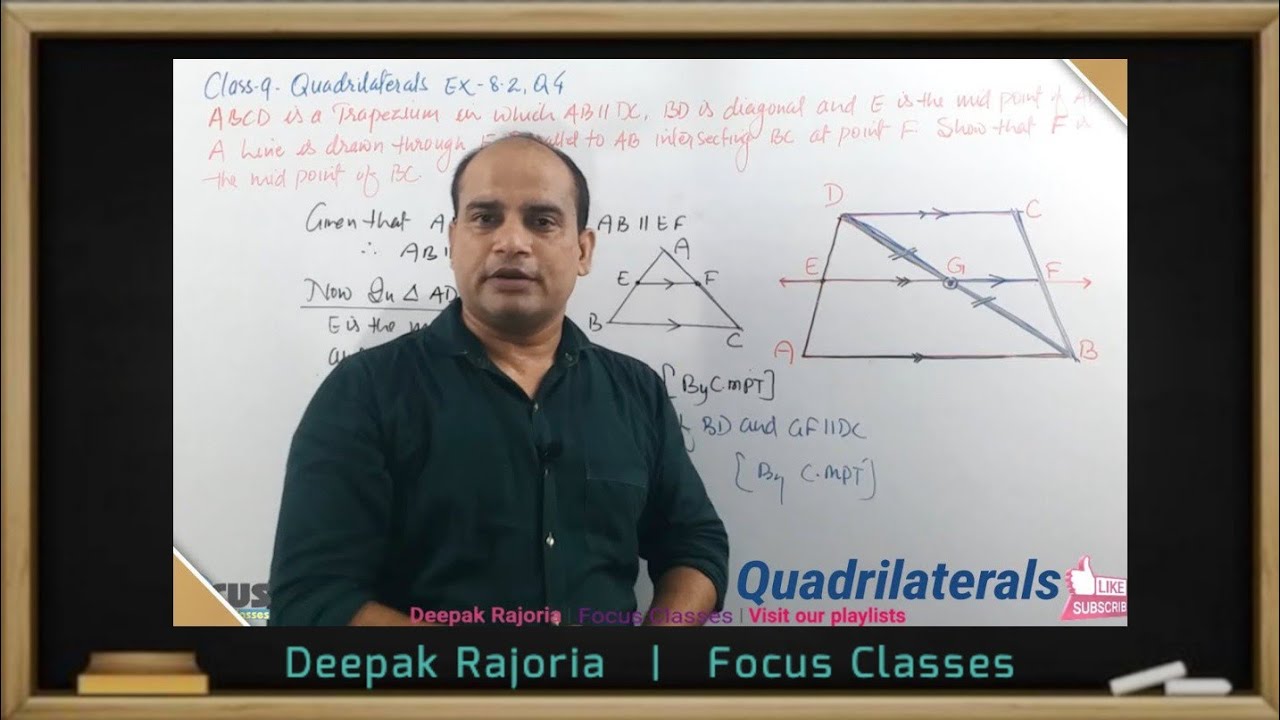 ABCD is a trapezium in which AB || DC, BD is a diagonal and E is the mid-point of AD.A line is