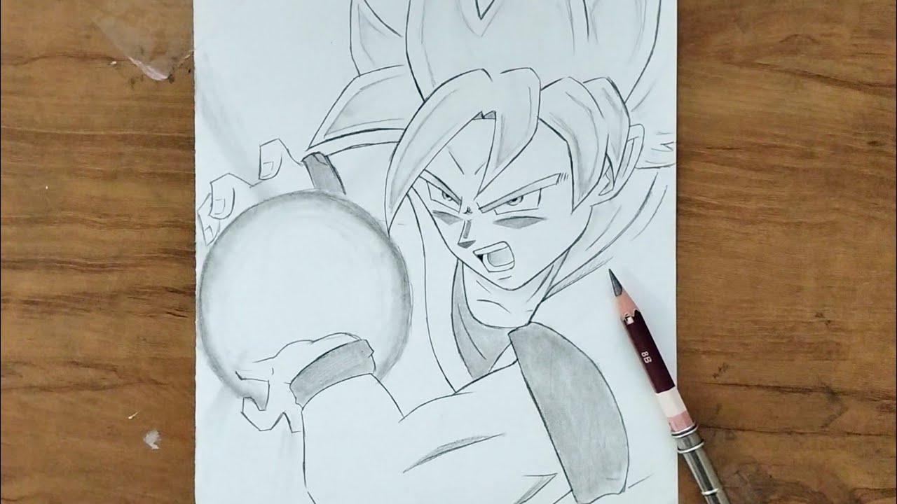 How to draw Goku Super saiyan kamehameha 🔥|Step by step tutorial for beginners 