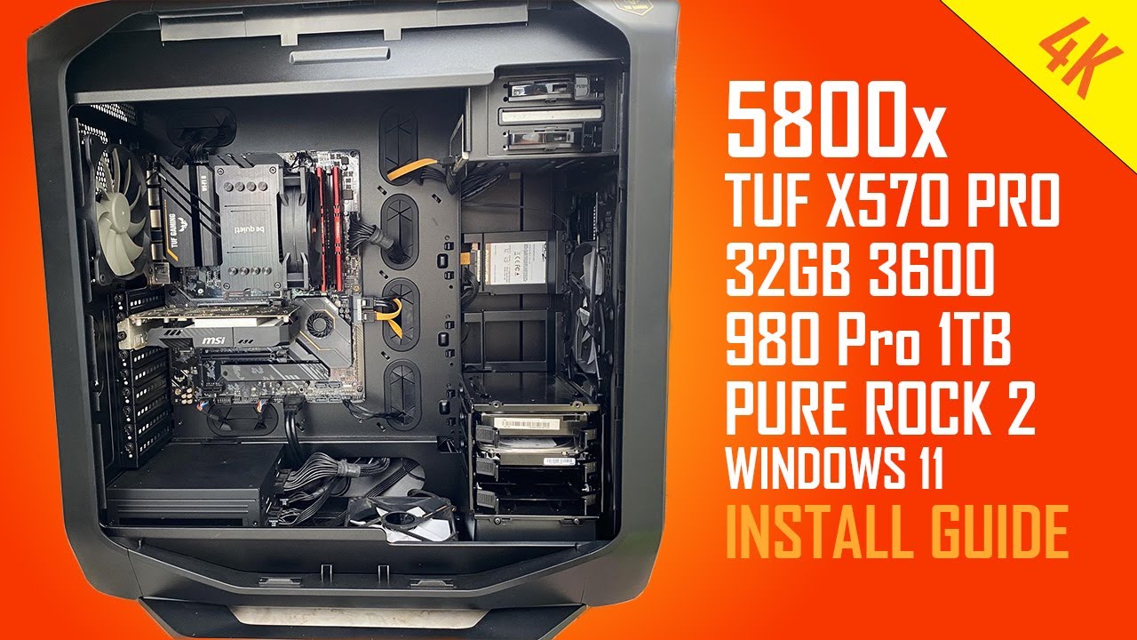 PC Build Guide Ryzen 7 5800x Asus TUF X570 Pro Samsung 980 Pro SSD BeQuiet Pure Rock 2 Corsair 780t