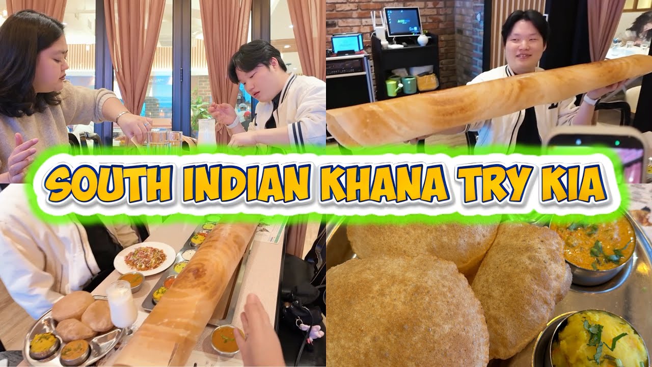 Itna Giant Dosa Dekh Kar Pareshan Ho Gaye 😱| Tried South India Food | Desi Korean 