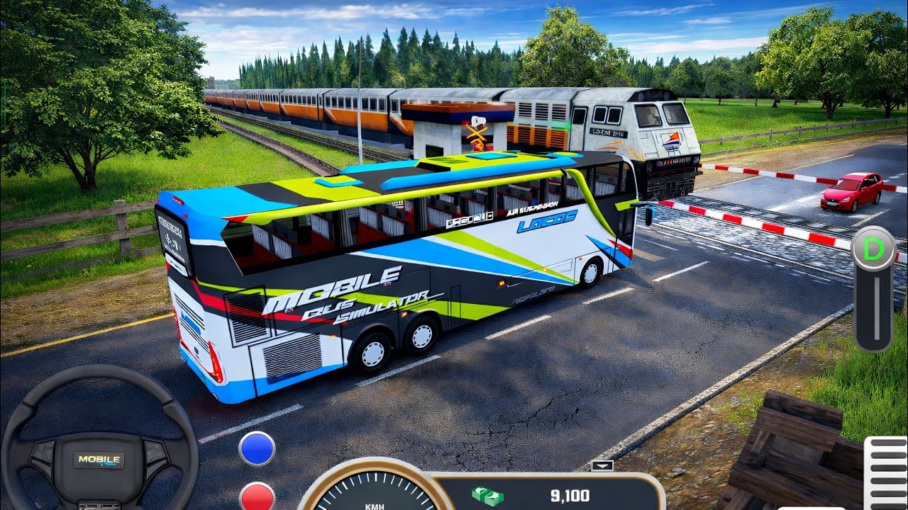 Realistic Bus Driving Simulator Gameplay | Train Crossing Challenge | Mobile Bus Simulator 3D