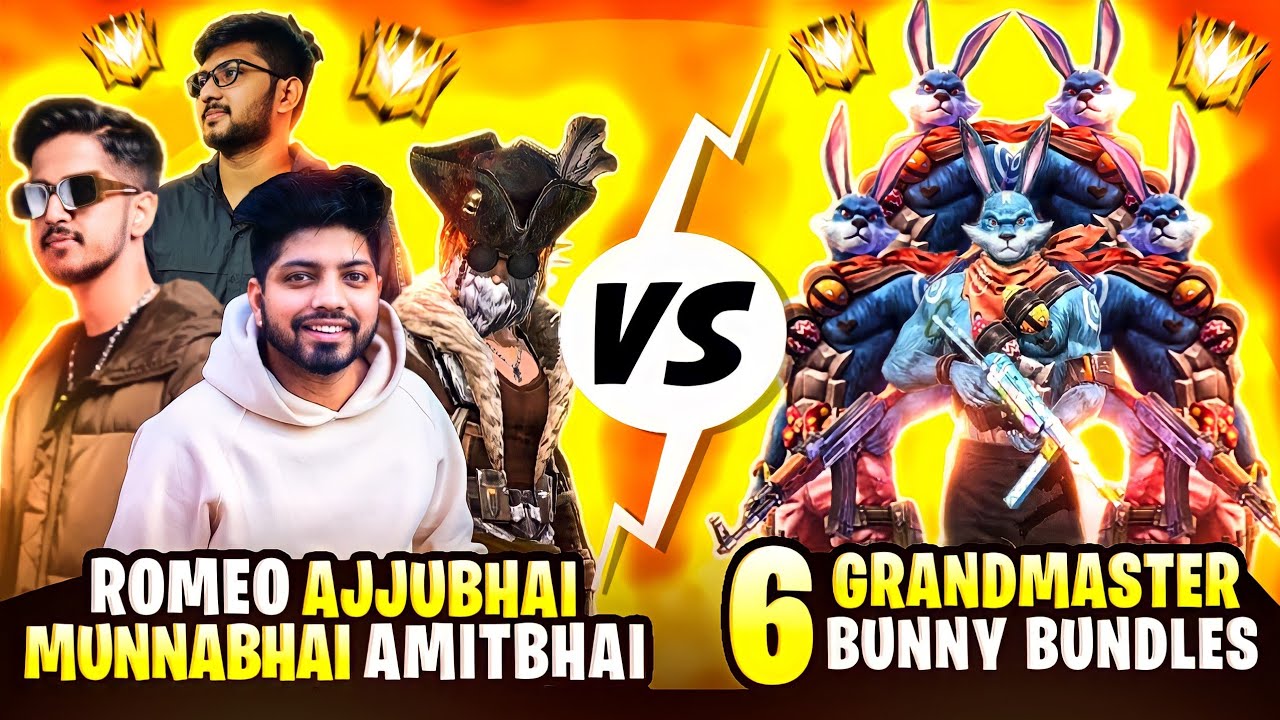 6 Grandmaster Bunny Vs Romeo, Ajjubhai, Amitbhai & Munna😱- Best Aukat Clas Squad😍- Garena Free Fire